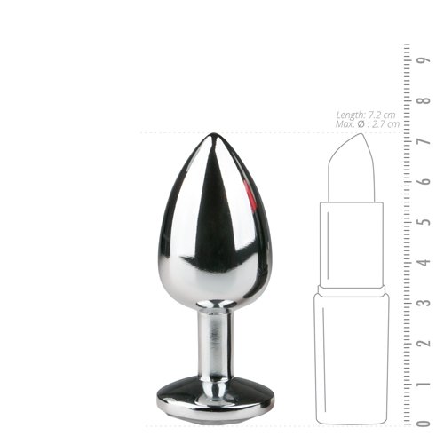 Metal butt plug with transparent diamond - Image 4