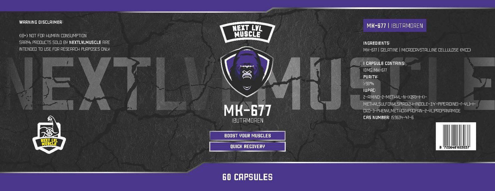 MK-677 (Ibutamoren) Capsules – Next LVL Muscle - Image 2