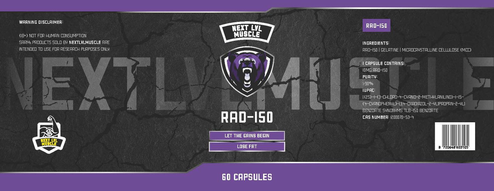 RAD-150 Capsules – Next LVL Muscle - Image 2