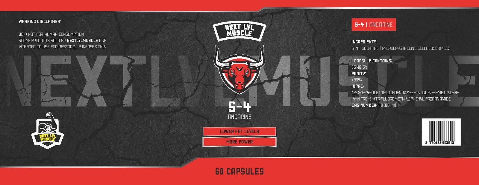 S-4 (Andarine) Capsules – Next LVL Muscle - Image 2